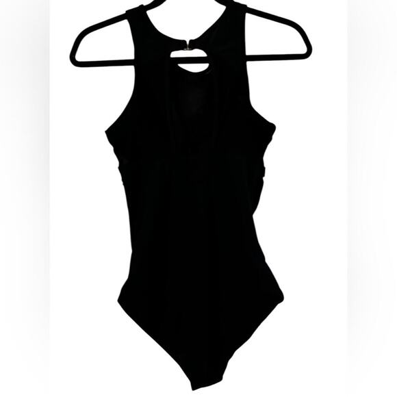 Tempt Me Black One Piece High Neck Monokini Swim Suit Size Medium NWT - Picture 2 of 6
